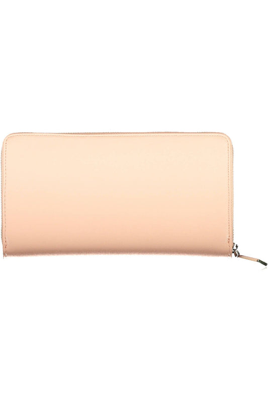 Pink Polyurethane Women Wallet