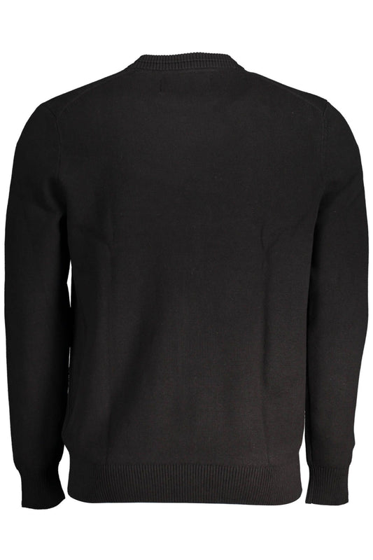 Black Cotton Men Sweater