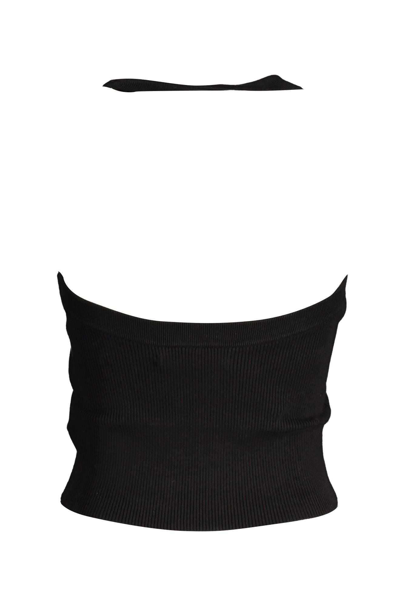 Black Cotton Women Sleeveless Top