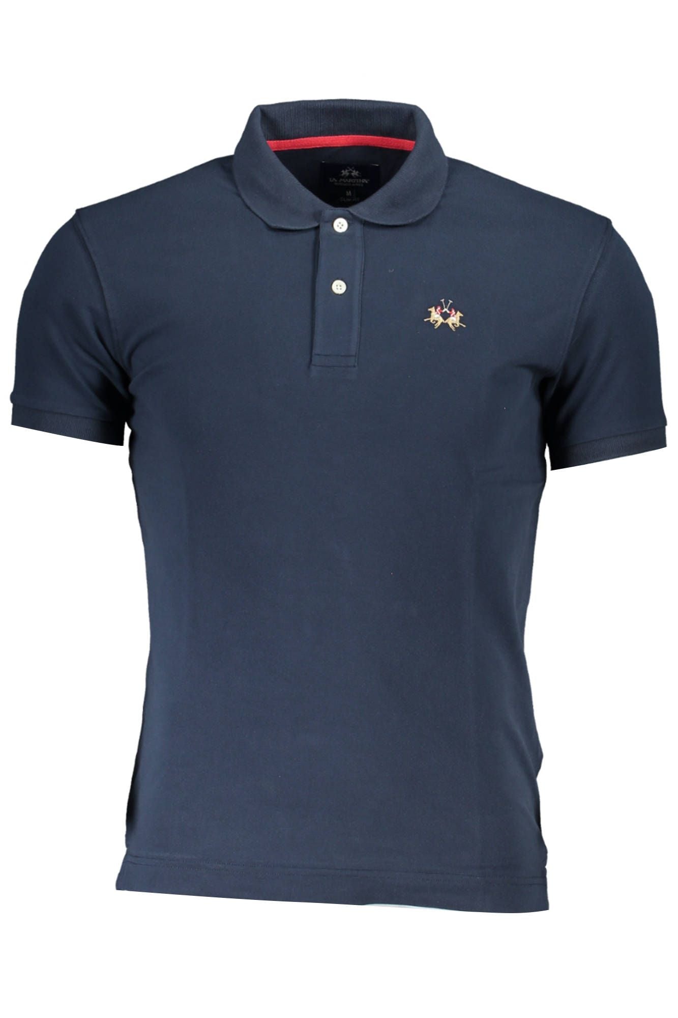 Blue Cotton Men Polo Shirt