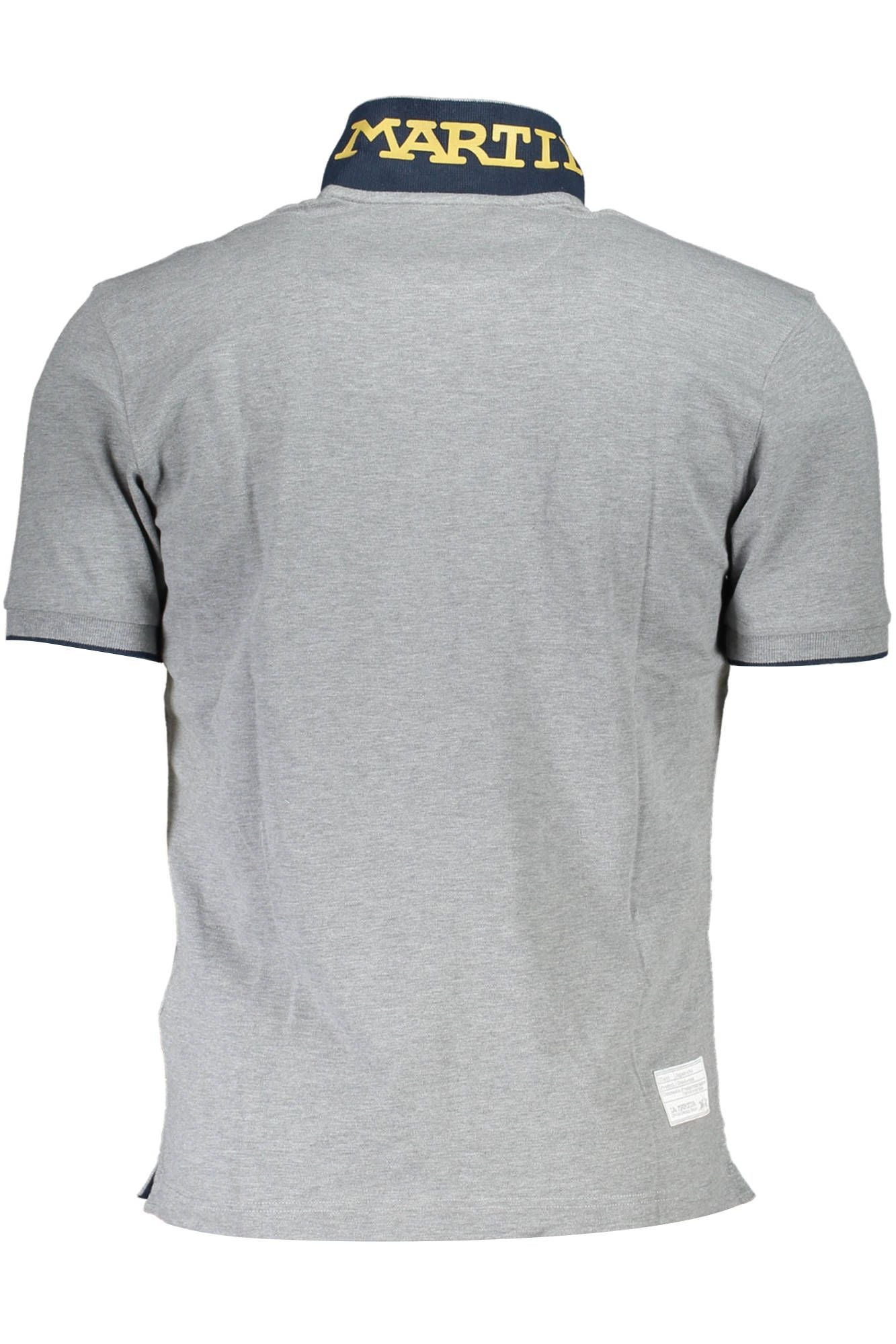 Gray Cotton Men Polo