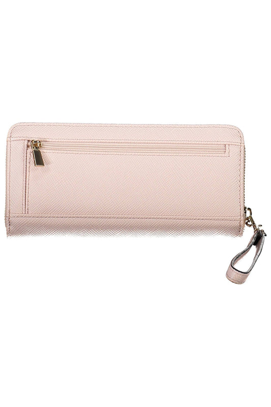 Pink Polyurethane Women Wallet