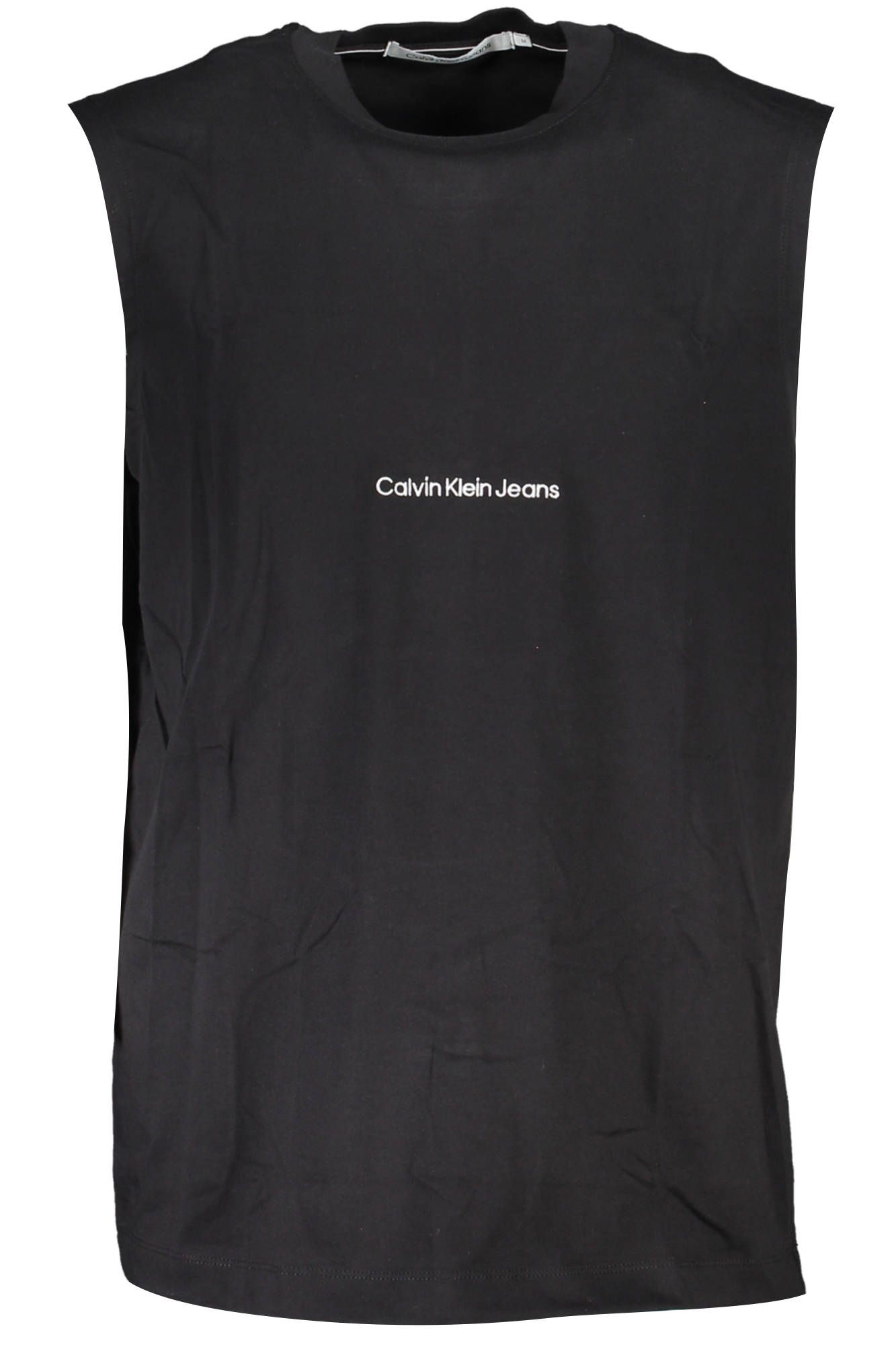 Black Cotton Men Sleeveless T-Shirt