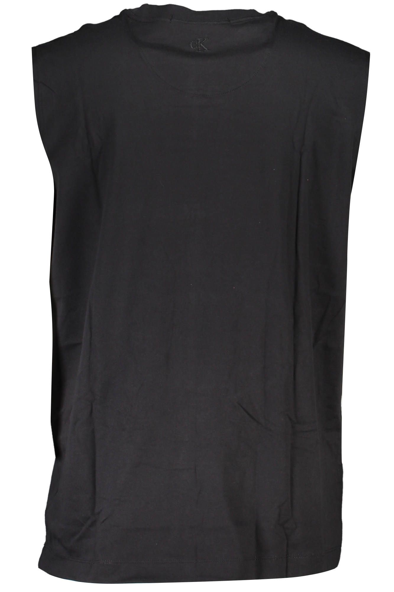 Black Cotton Men Sleeveless T-Shirt