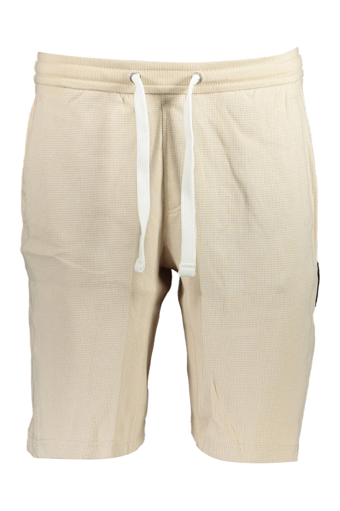 Beige Cotton Men Shorts