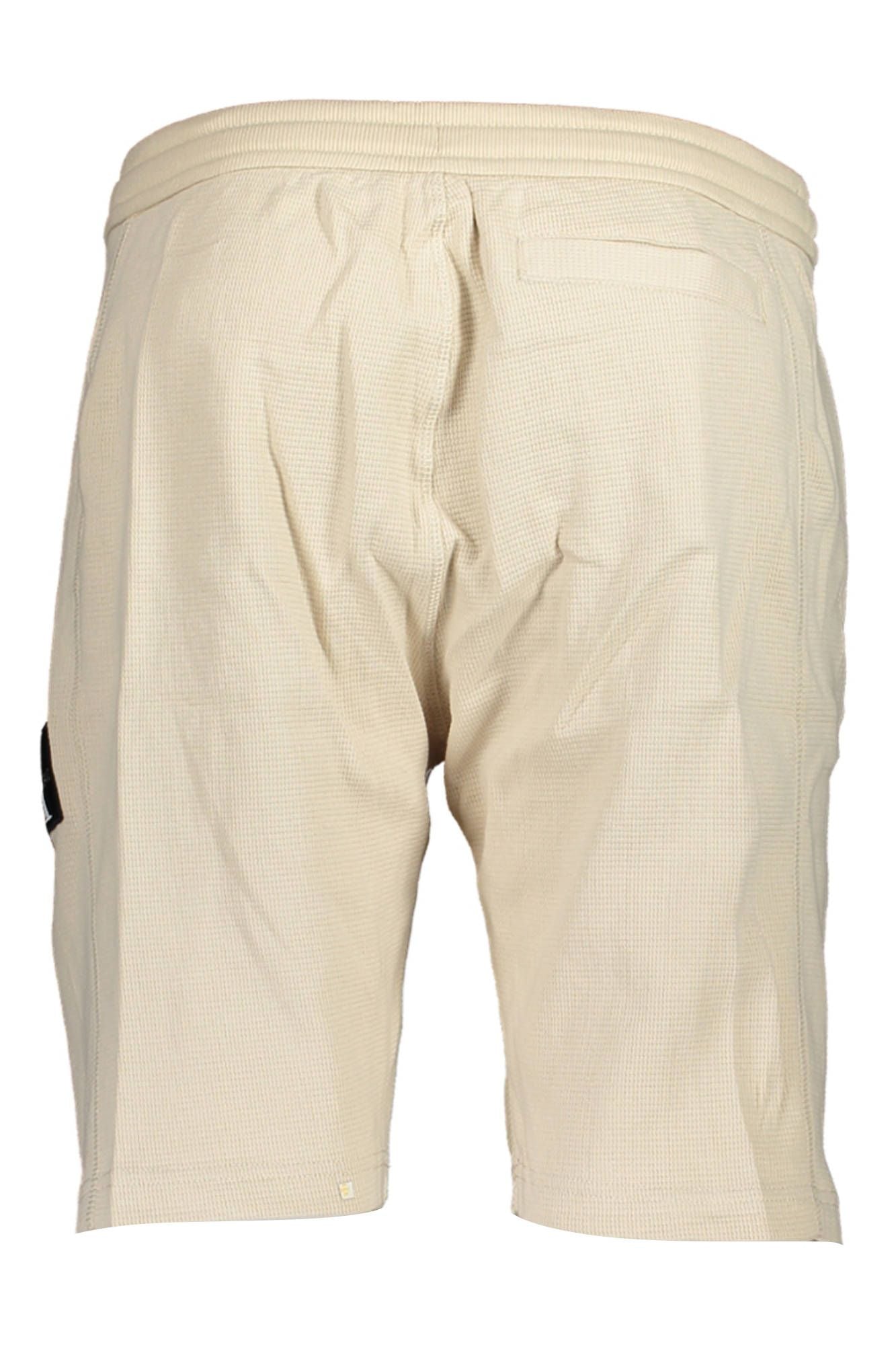 Beige Cotton Men Shorts