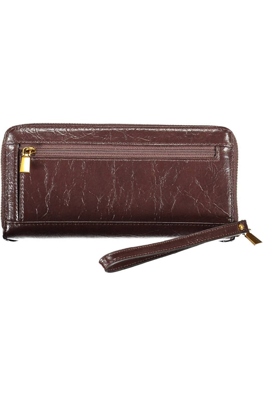 Brown Polyurethane Women Wallet