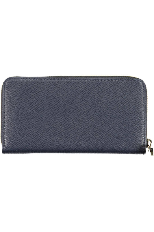 Blue Polyurethane Women Wallet