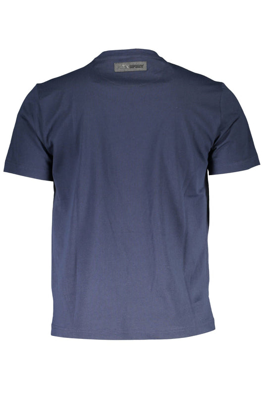 Blue Cotton Men T-Shirt