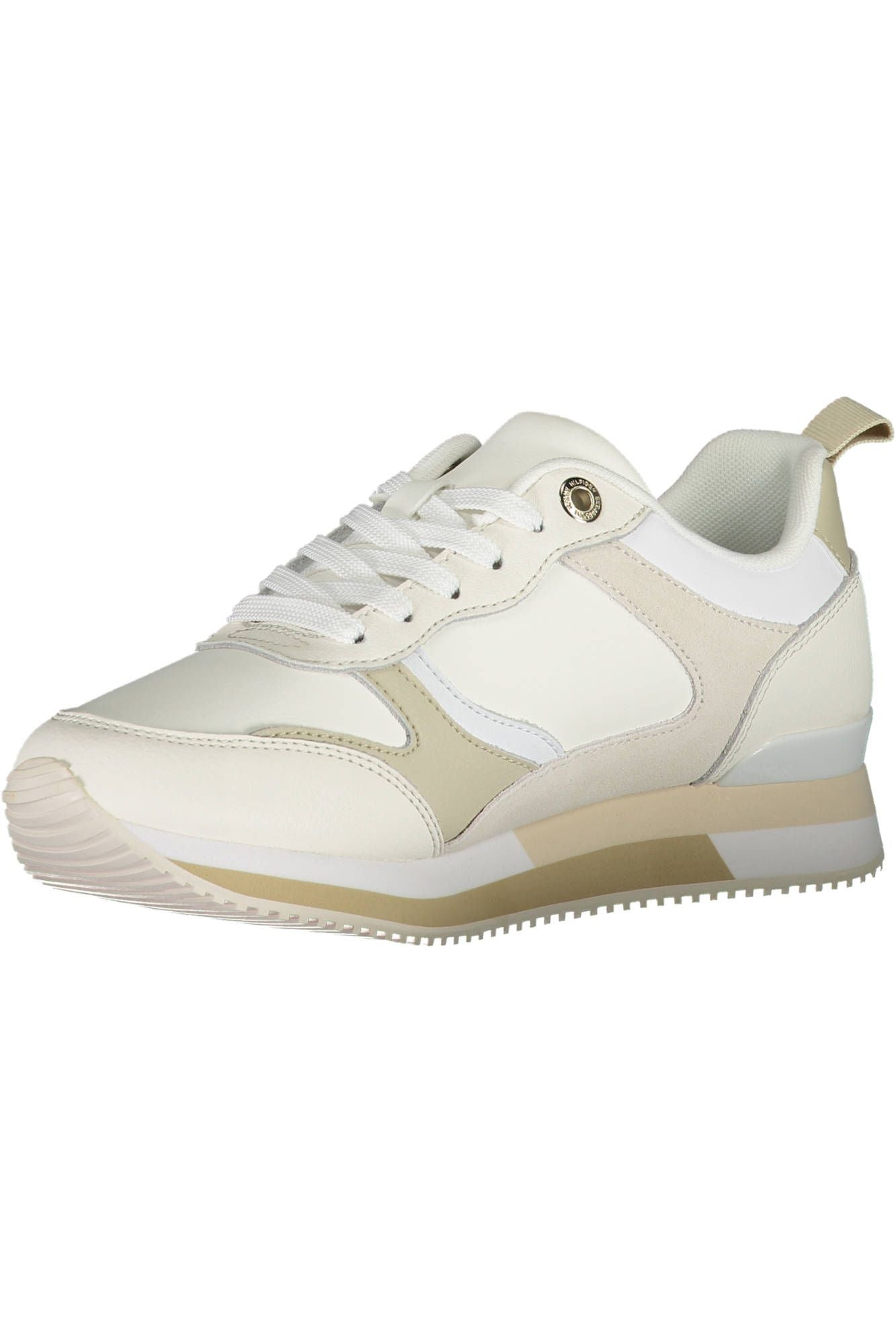 White Polyester Women Sneaker
