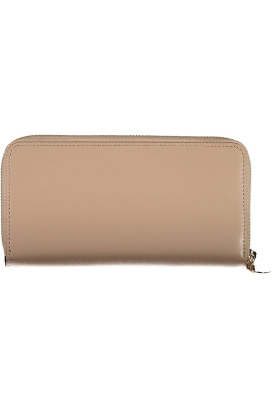 Beige Polyurethane Women Wallet