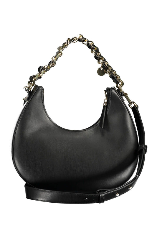 Black Polyurethane Women Handbag