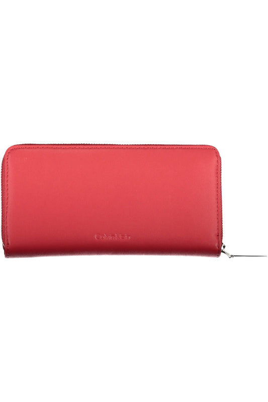 Red Polyurethane Women Wallet
