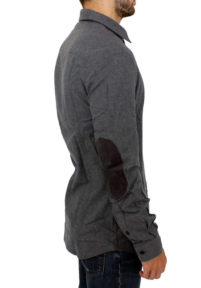 Sleek Slim Fit Charcoal Casual Shirt