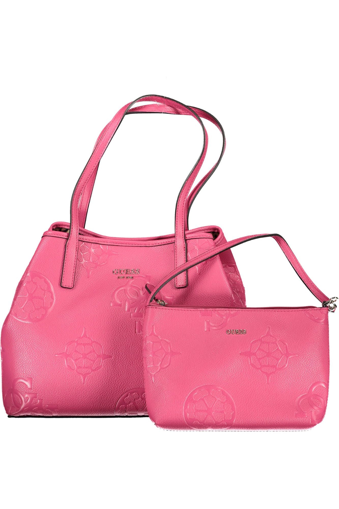 Pink Polyurethane Women Handbag