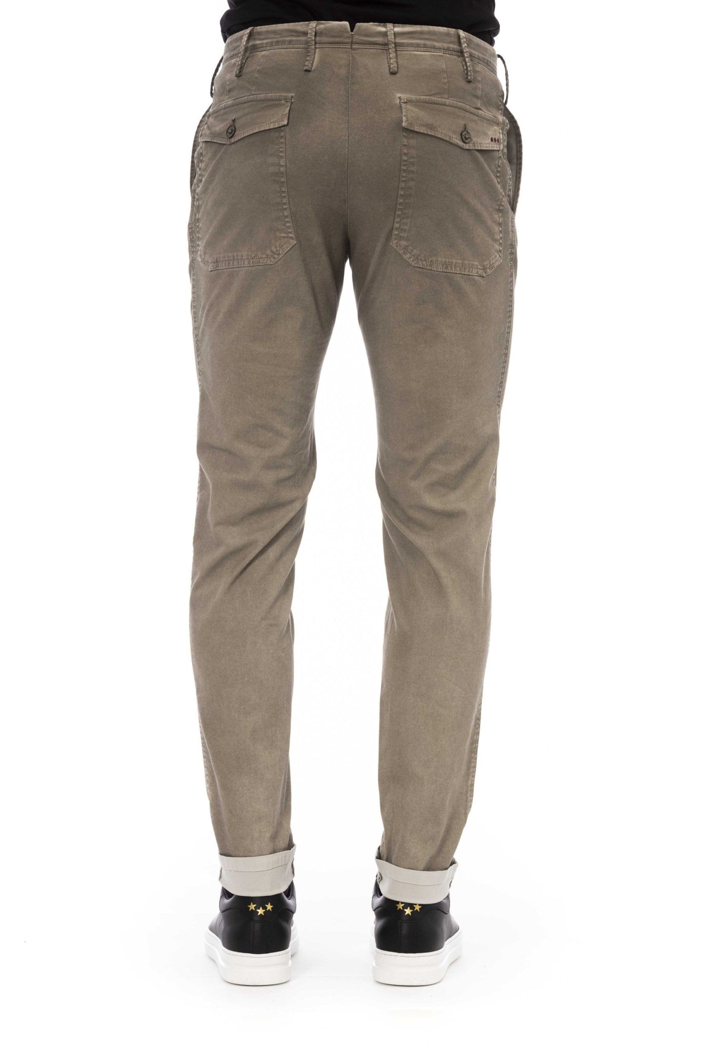 Beige Cotton Men Pant