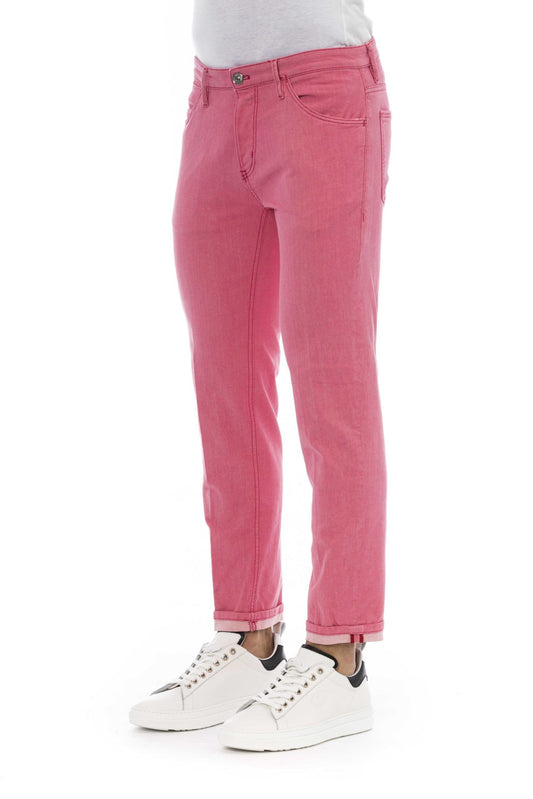Pink Cotton Men Jeans
