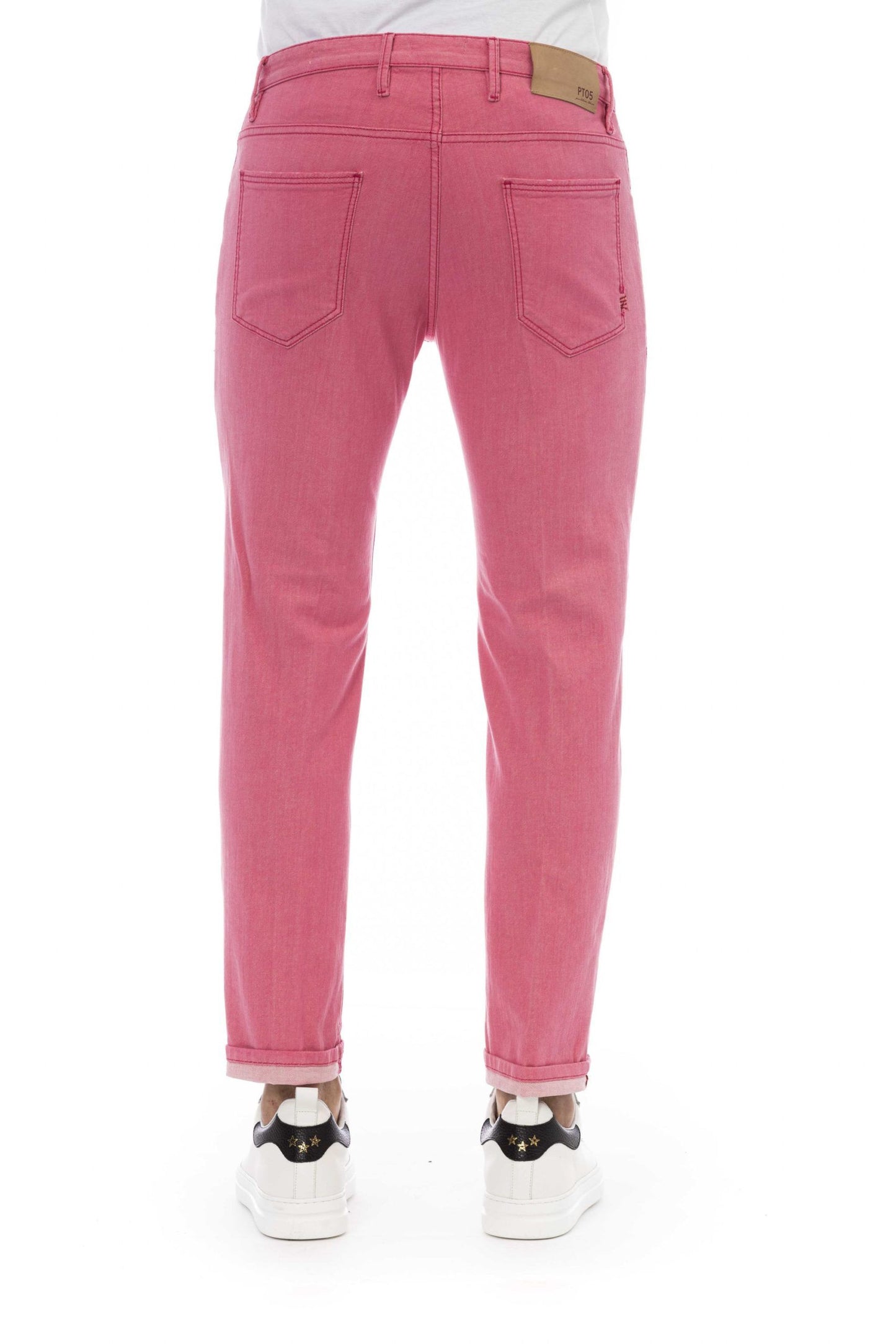 Pink Cotton Men Jeans