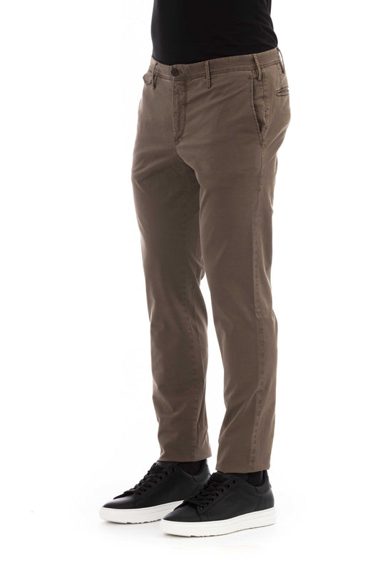 Brown Cotton Men's Pant