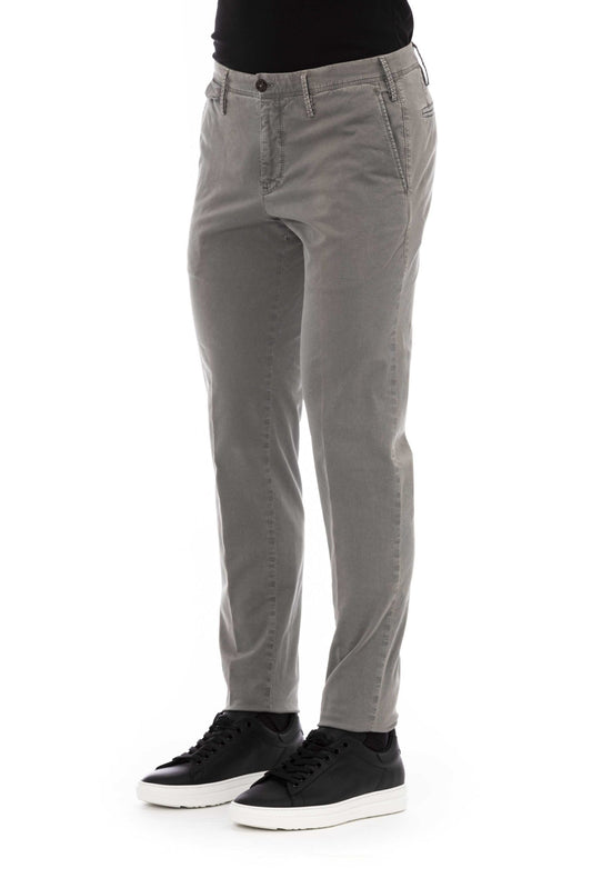 Gray Cotton Men Pant