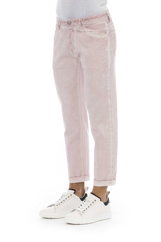Pink Cotton Men Jeans