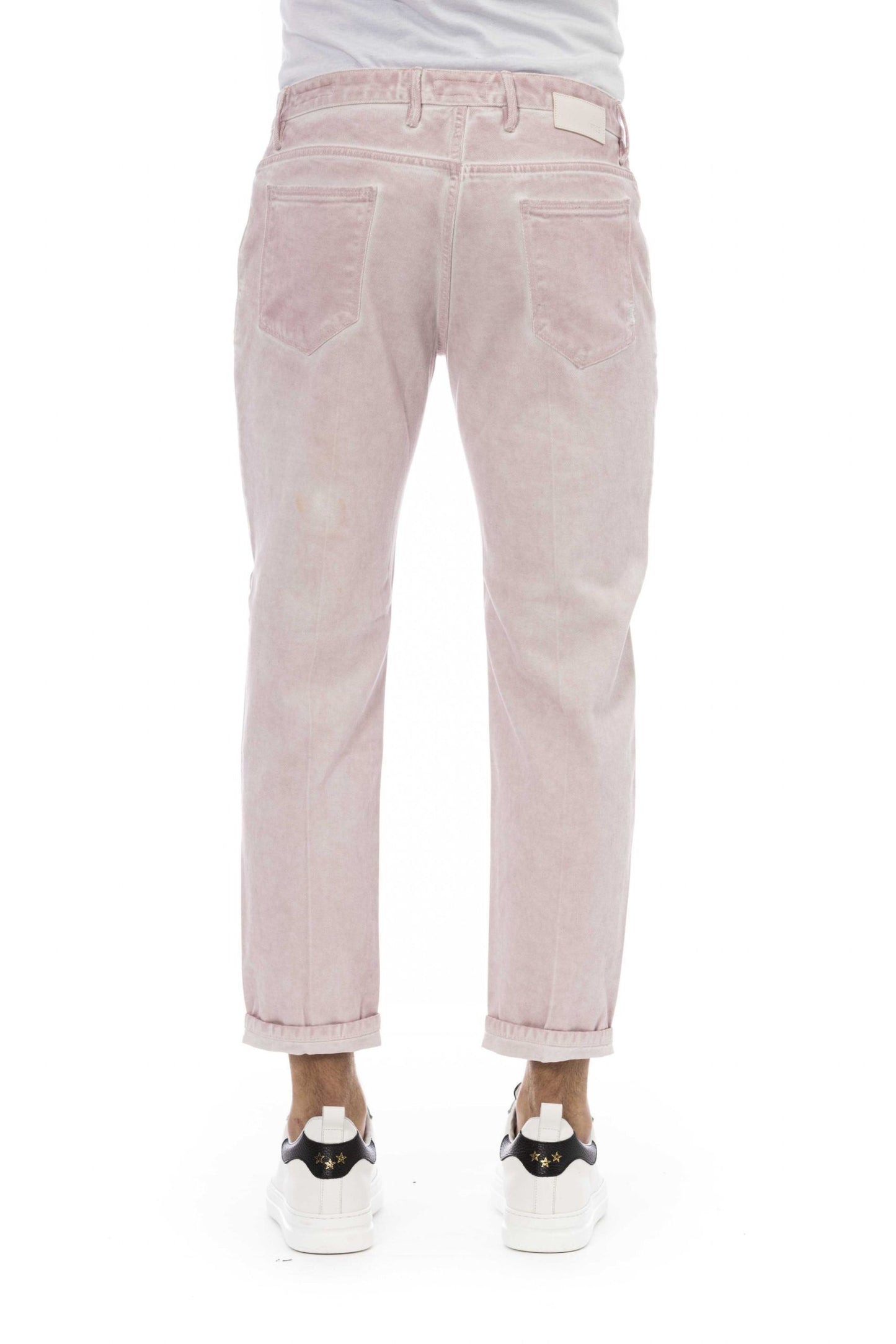 Pink Cotton Men Jeans