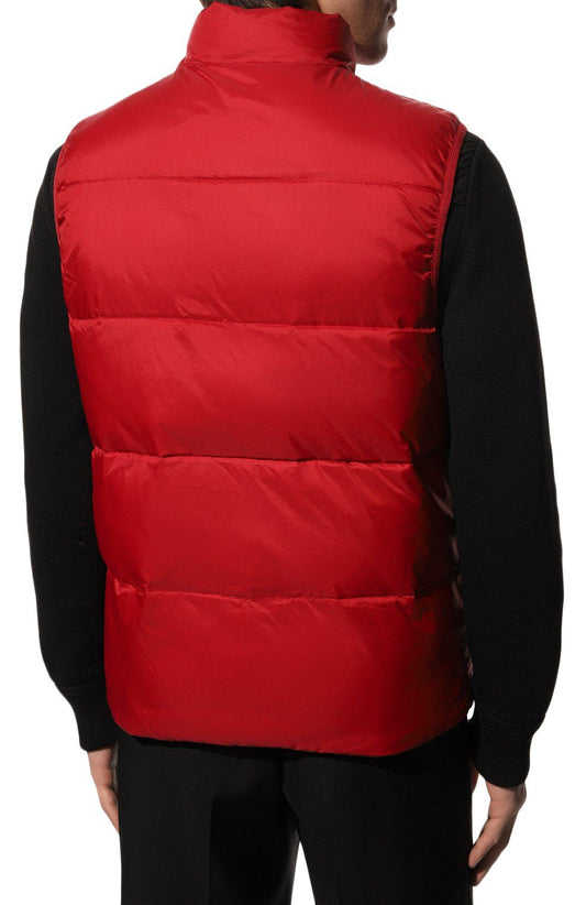 Red Polyester Men Vest
