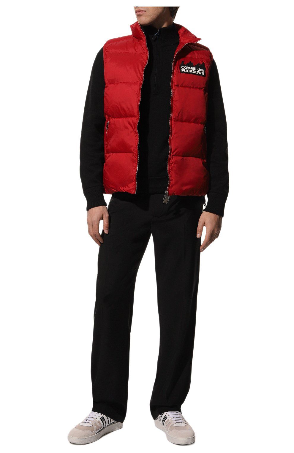 Red Polyester Men Vest