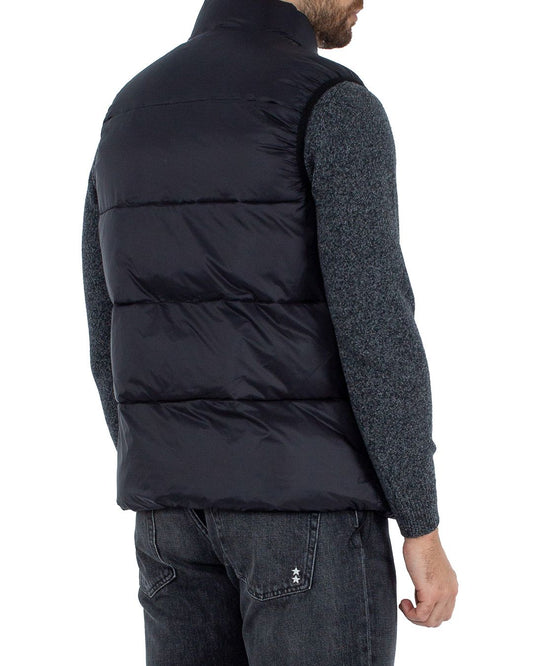 Black Polyester Men Vest