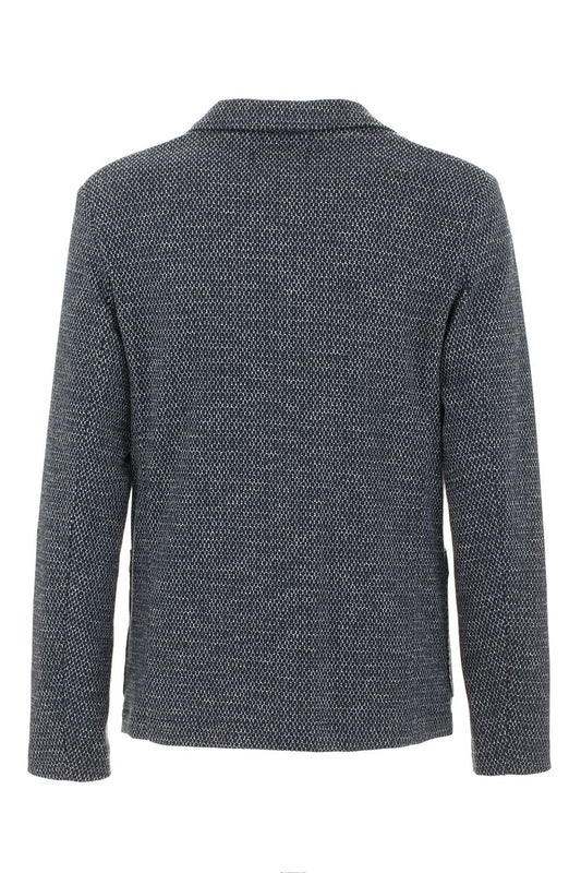 Blue Cotton Men Blazer