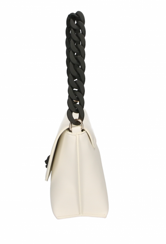 White Polyurethane Women Crossbody Bag