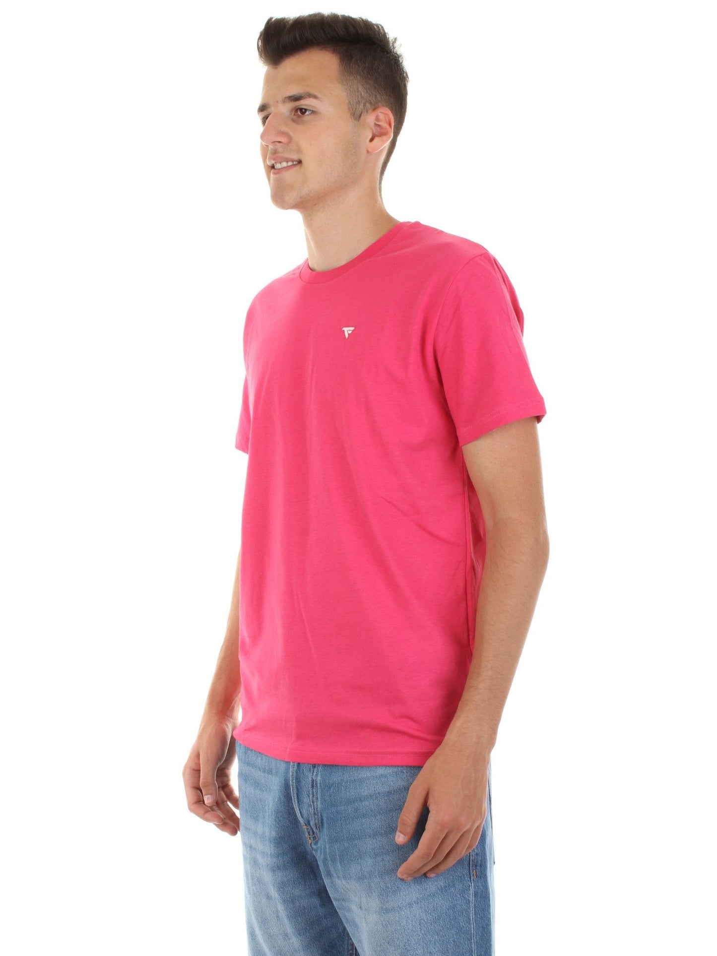 Fuchsia Cotton Men T-Shirt