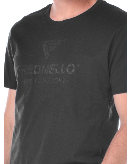 Black Cotton Men T-Shirt