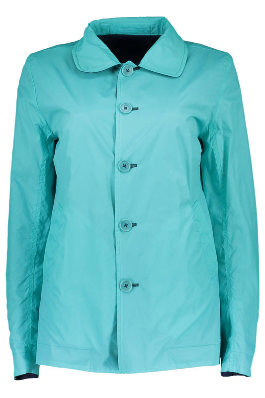 Blue Cotton Women Jacket