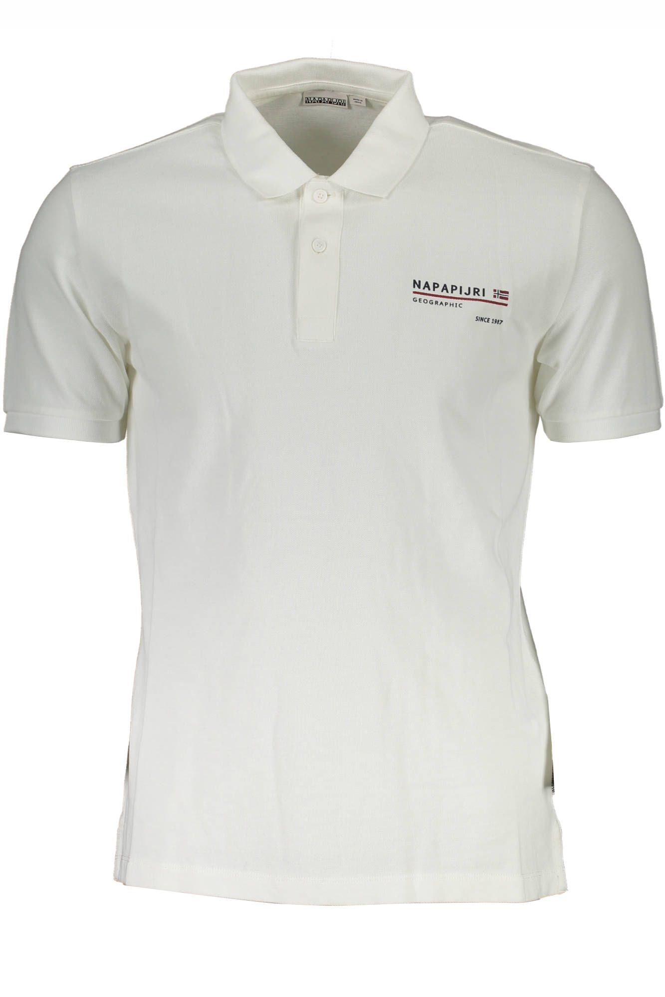 White Cotton Men Polo Shirt