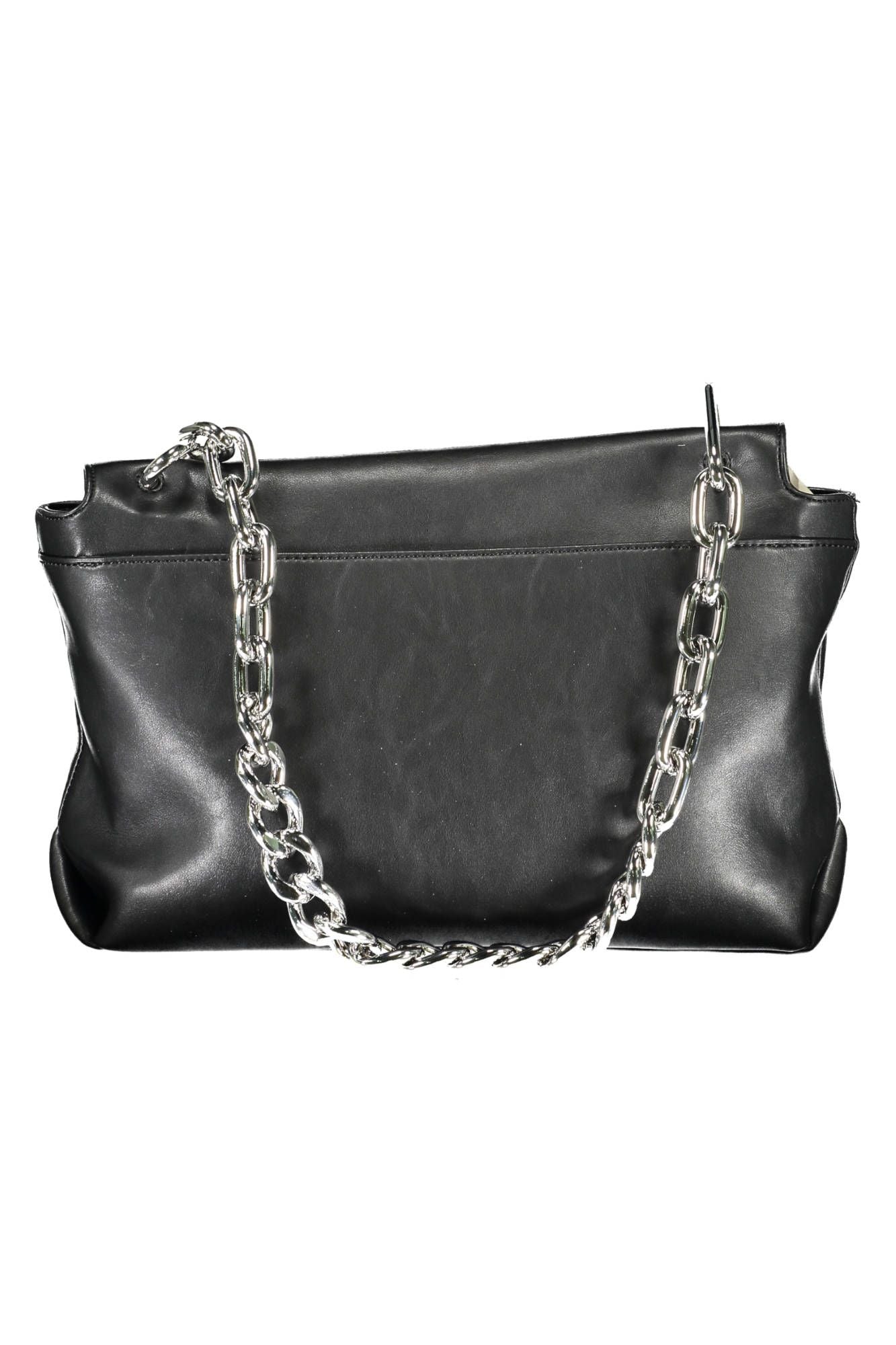 Black Polyurethane Women Handbag