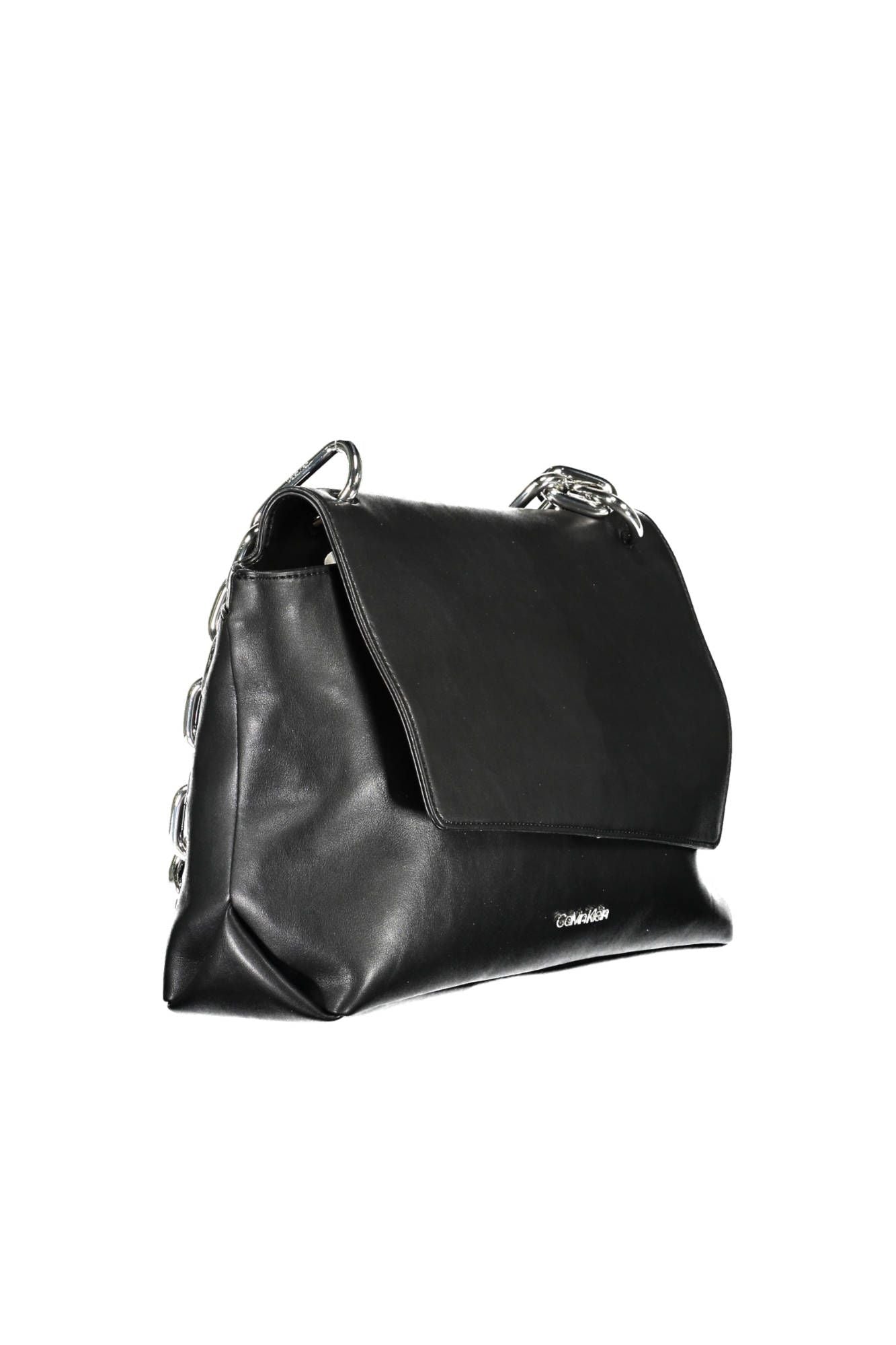Black Polyurethane Women Handbag
