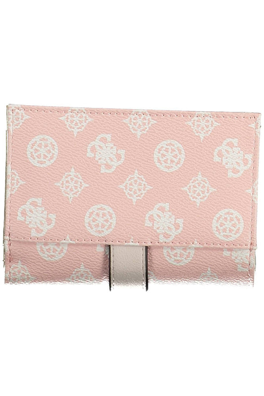 Pink Polyurethane Women Wallet