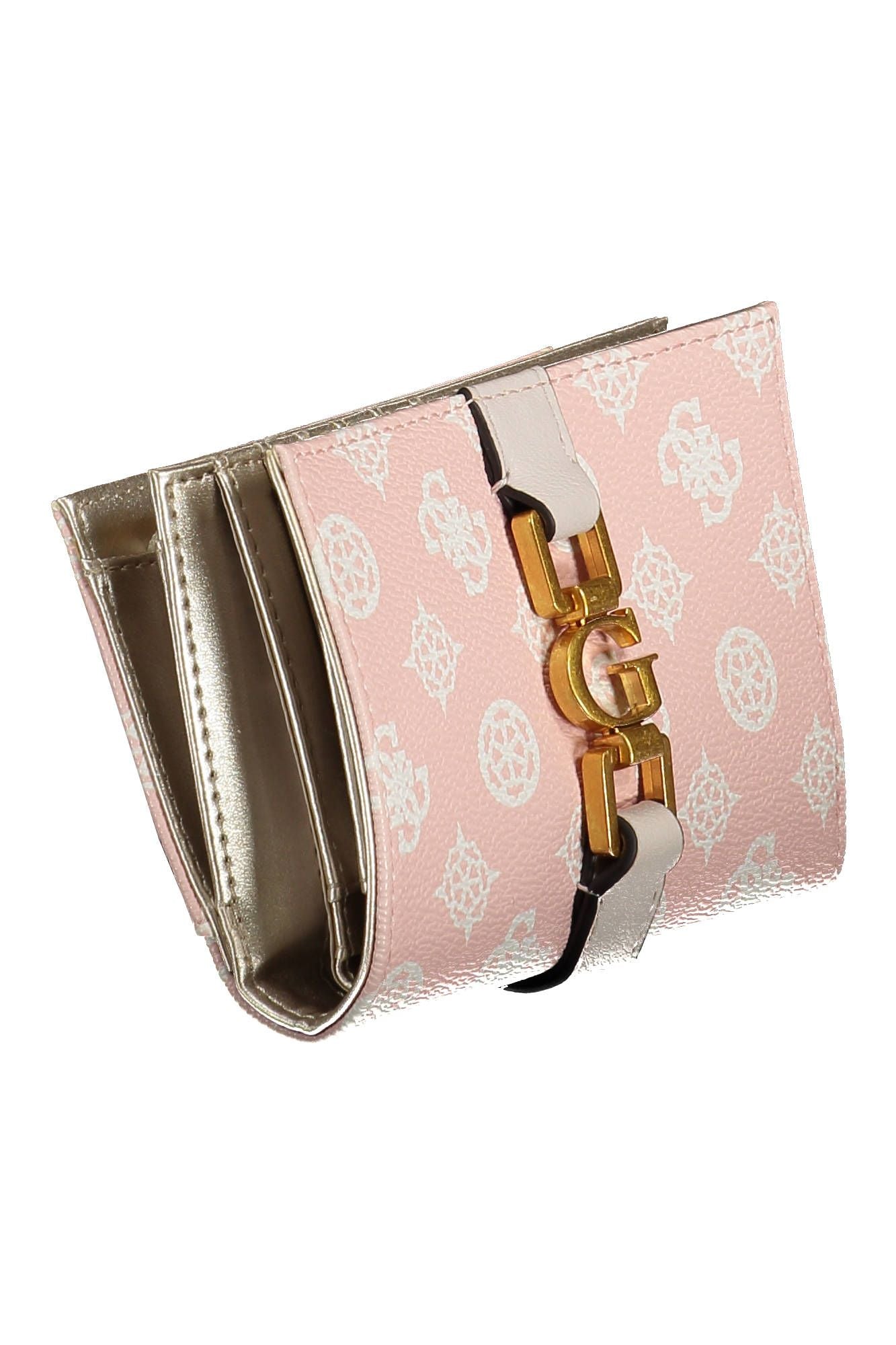 Pink Polyurethane Women Wallet