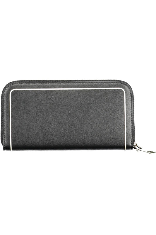 Black Polyurethane Women Wallet