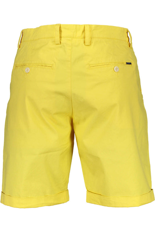 Yellow Cotton Men Bermuda