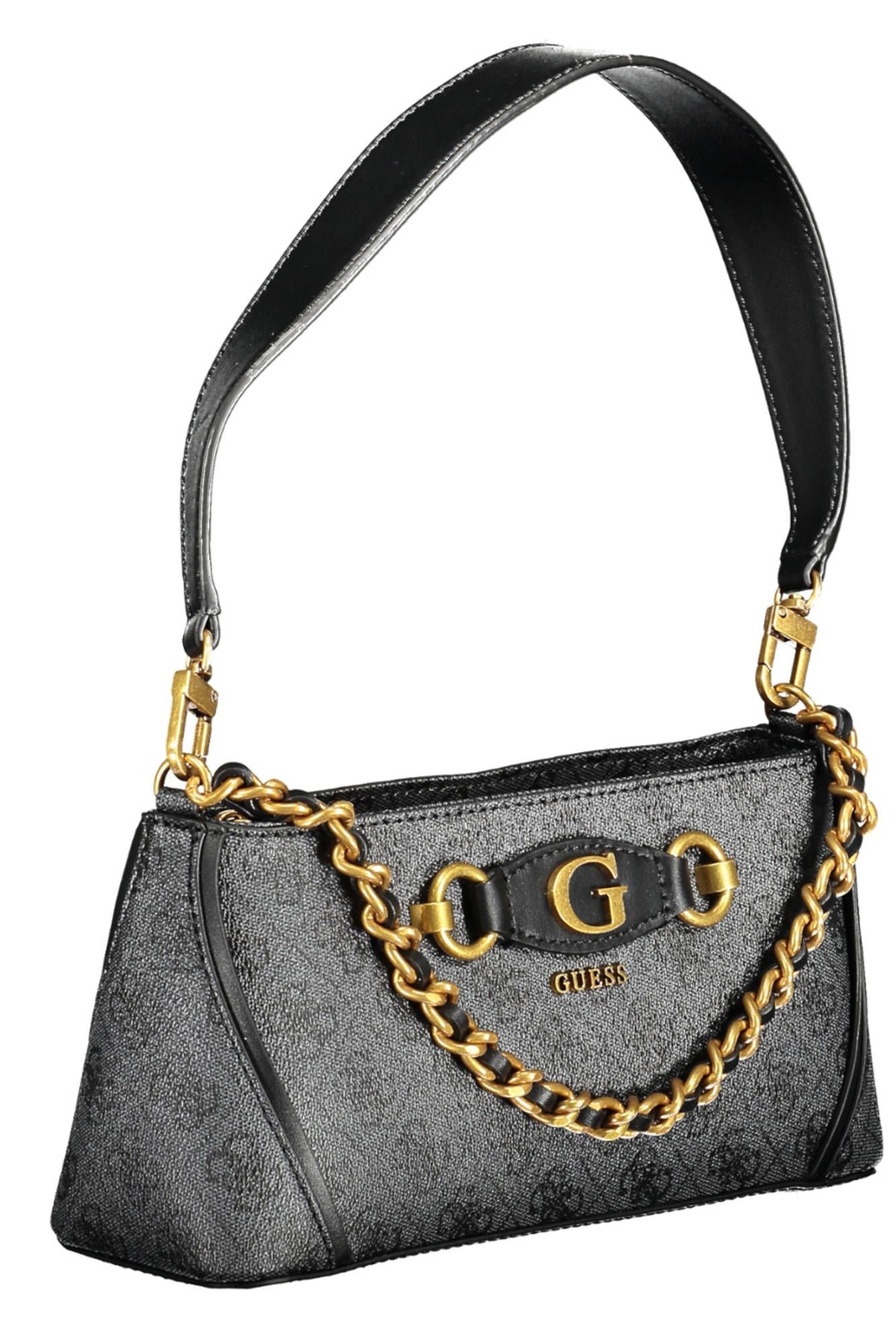 Black Polyurethane Women Handbag