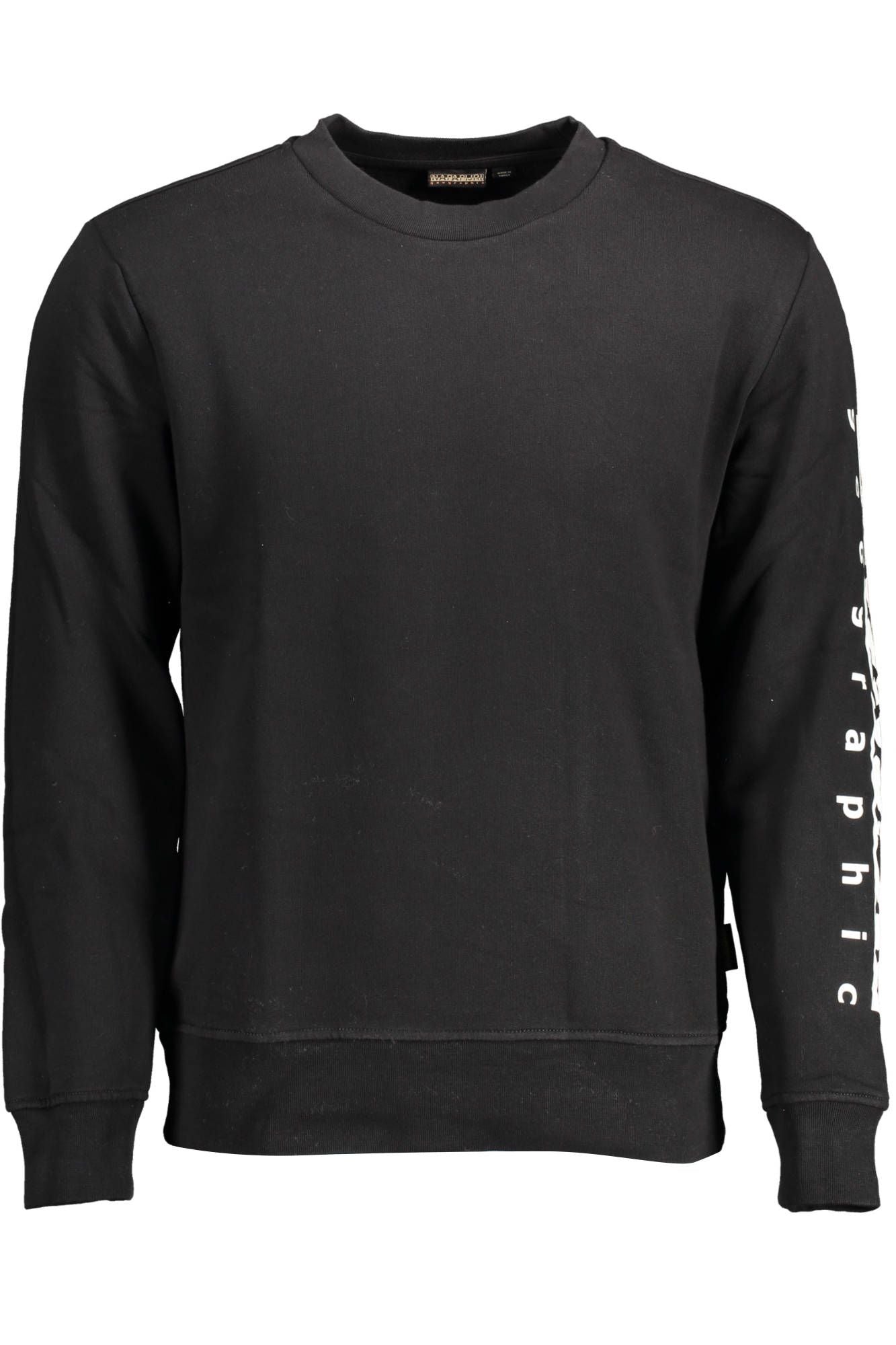 Black Cotton Men Sweater