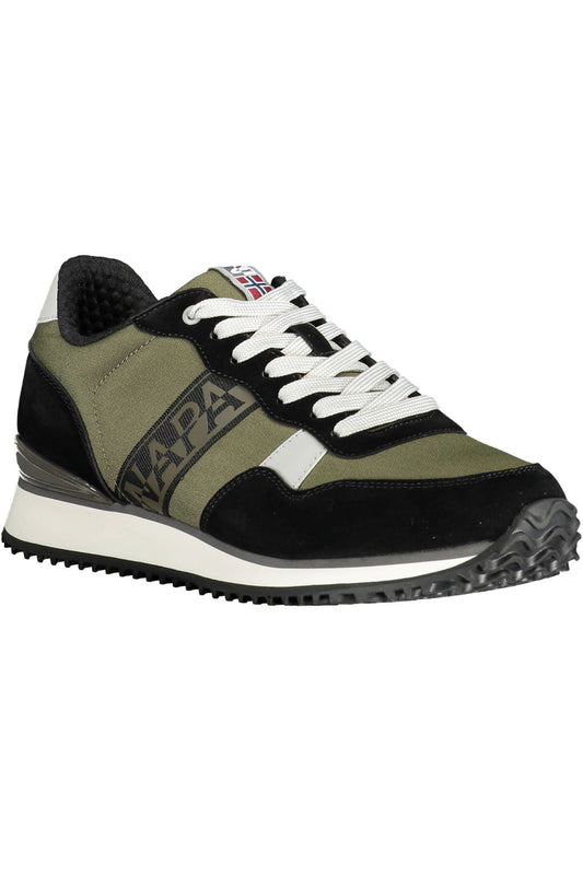 Green Polyester Men Sneaker