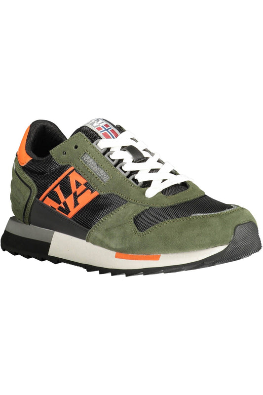 Green Polyester Men Sneaker