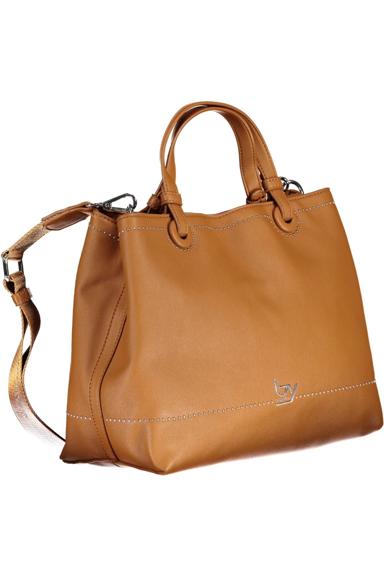 Brown Polyurethane Women Handbag