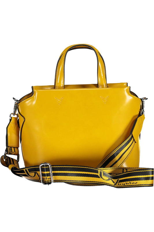 Yellow Polyurethane Women Handbag