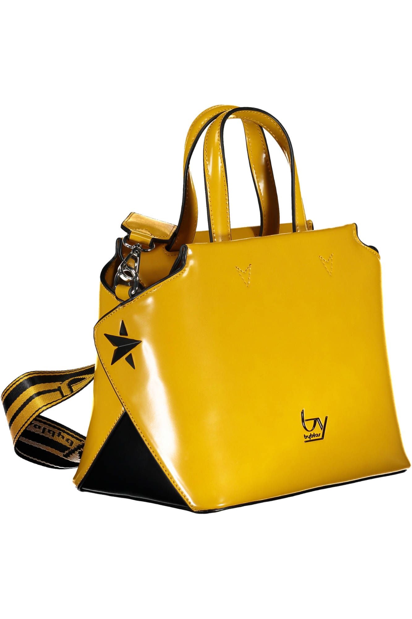 Yellow Polyurethane Women Handbag