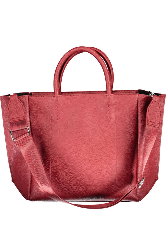 Red Polyurethane Women Handbag