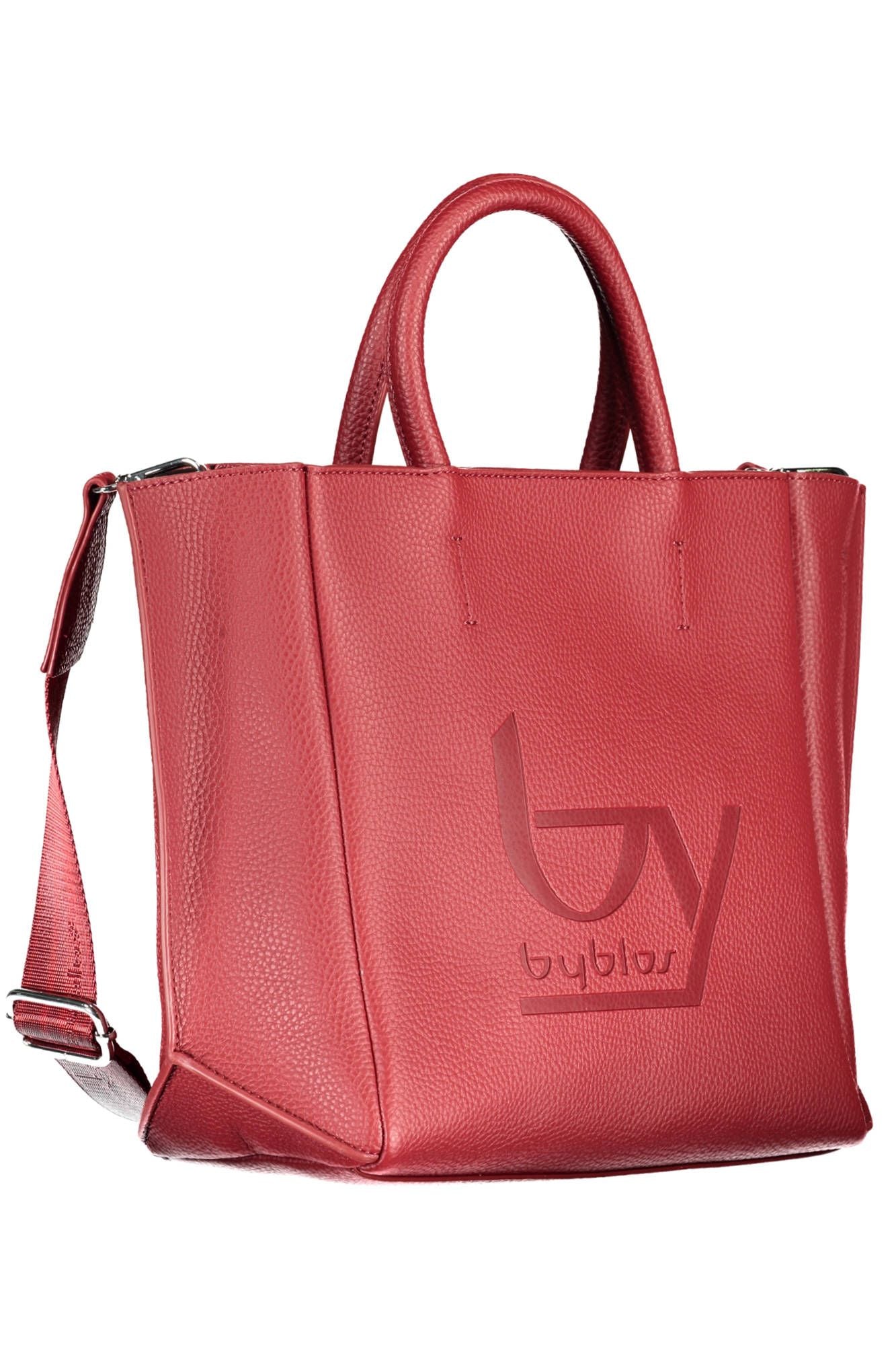 Red Polyurethane Women Handbag